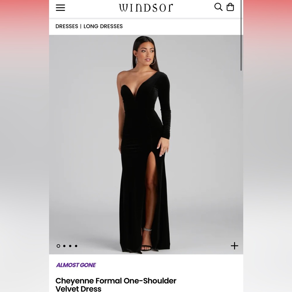 Windsor 1shoulder velvet formal dress